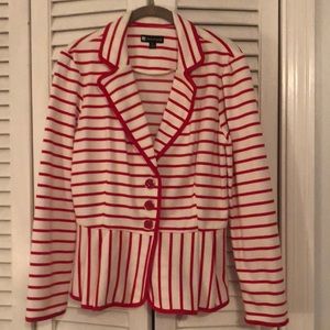 Red and white stripe blazer